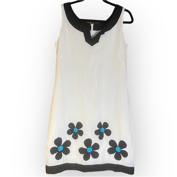 Vintage Retro Beaded Daisy Shift Dress Size 10 - Picture 11 of 11
